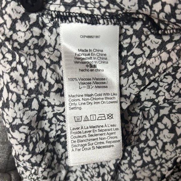 Madewell Black White Floral Tiered Mini Dress Long Sleeve Collared S NWT - Picture 8 of 9